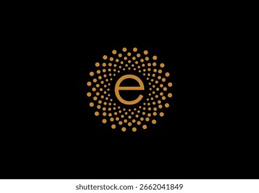 Modern e lettermark logo with a radial dot pattern ideal for technology and energy brands.