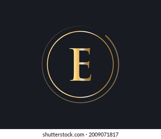 Modern E Logo Design for business and company identity. E letter with luxury concept
