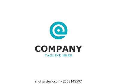 modern e shaped circle logo