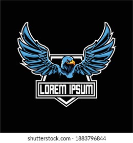 modern eagle animal cartoon character logo vector template
