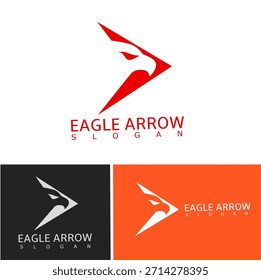 Logotipo moderno de la flecha del águila que muestra velocidad, precisión y fuerza