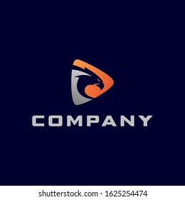 Modern eagle Bird Media Logo Vector