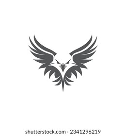 Modern Eagle head Logo design, Clean and Creative Eagle logo vector illustration, Eagle with wings symbol, Falcon, Hawk head logo isolated on white background, Eagle Head Logo silhouette tshirt print