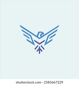 Modern eagle logo with blue color