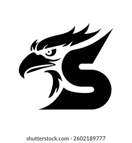 modern eagle logo with initial s