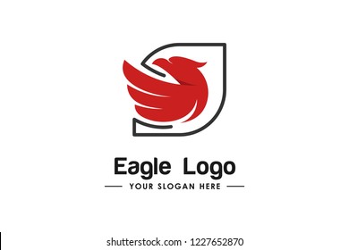 Modern Eagle Logo Template, Modern Eagle Icon Vector