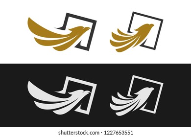 Modern Eagle Logo Template, Modern Eagle Icon Vector