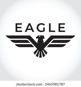 Modern eagle silhouette logo. Vector illustration template, Eagle wings emblem. Nature-inspired badge design, Eagle silhouette icon, Powerful eagle logo design. Nature-inspired icon