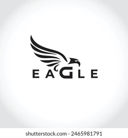 Modern eagle silhouette logo. Vector illustration template, Eagle wings emblem. Nature-inspired badge design, Eagle silhouette icon, Powerful eagle logo design. Nature-inspired icon