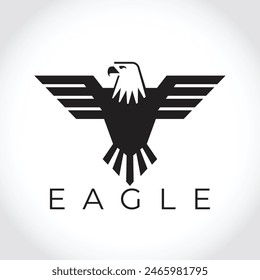 Modern eagle silhouette logo. Vector illustration template, Eagle wings emblem. Nature-inspired badge design, Eagle silhouette icon, Powerful eagle logo design. Nature-inspired icon