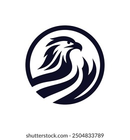 Modern eagle silhouette logo. Vector illustration template, Eagle head emblem. Nature-inspired badge design, Eagle silhouette icon, Powerful eagle logo design. 