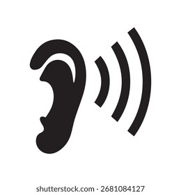 Moderno ícone de onda de ouvido perfeito para campanhas de sensibilização de som e empresas de áudio