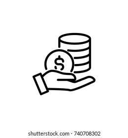 Modern earning line icon. Premium pictogram isolated on a white background. Vector illustration. Stroke high quality symbol. earning icon in modern line style.