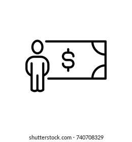 Modern earning line icon. Premium pictogram isolated on a white background. Vector illustration. Stroke high quality symbol. earning icon in modern line style.