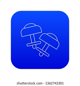 Modern earrings icon blue vector isolated on white background