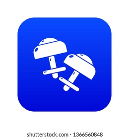Modern earrings icon blue vector isolated on white background