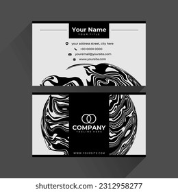 Modern earth marble fluid abstract business card. Liquid circle business card.