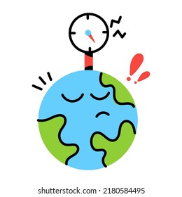 Modern earth temperature doodle icon