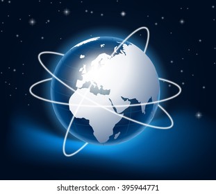 Modern earth in a web of satellites