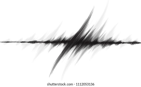 Modern Earthquake Wave Low and Hight richter scale,Curve Style on White paper background,audio wave diagram concept,design for Sound and science,Vector Illustration.