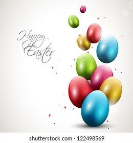 Modern Easter background with colorful eggs