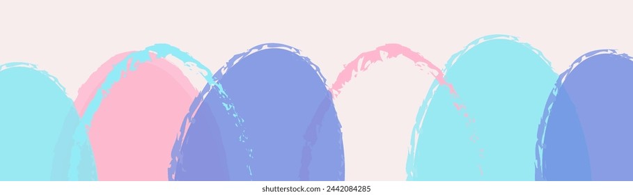 Modern Easter banner with colourful eggs. Panoramic header. Vector illustration
