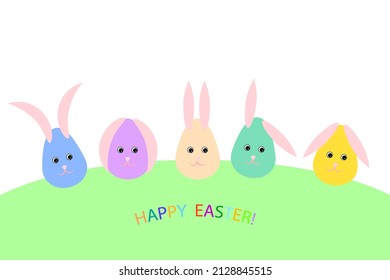 Modern easter bunnies, great design for any purposes. Animal print. Happy easter banner. Vector illustration. stock image. 