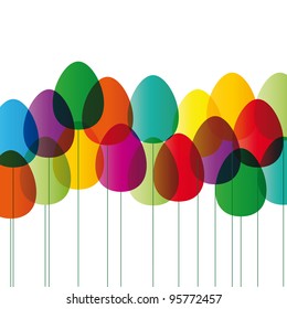 Modern  easter card with color eggs