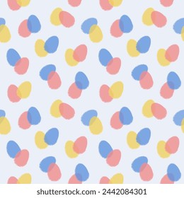 Modern Easter pattern. Seamless background with colourful eggs. Vector illustration 