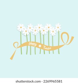 Modern easter print, greeting card, poster, banner, sticker and other users. Vector illustration.