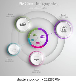 Modern easy editable pie chart