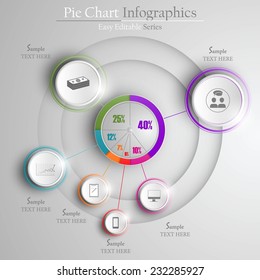 Modern easy editable pie chart