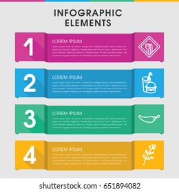 Modern eating infographic template. infographic design with eating icons includes deel, pepper. can be used for presentation, diagram, annual report, web design.