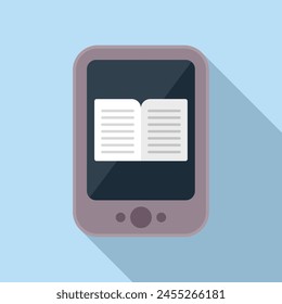 Modern ebook reader icon flat vector. Online literature. Digital reading