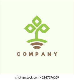 Modern eco fertilizer logo illustration design