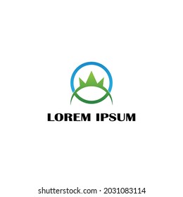 Modern eco green logo design, vector illustration