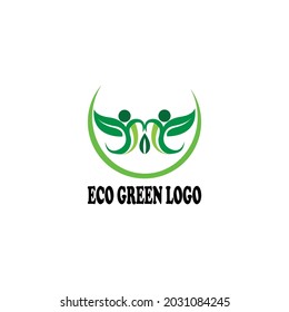 Modern eco green logo design, vector illustration