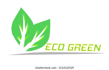 Modern Eco Green Solution Label Logo Illustration In Isolated White Background