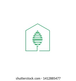 modern eco home abstract logo design template.