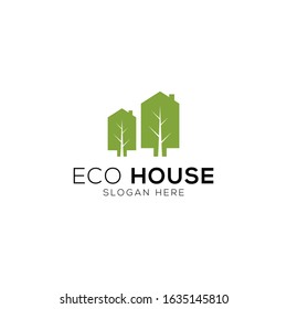 Modern eco house logo template