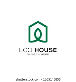Modern eco house logo template