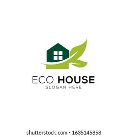 Modern eco house logo template