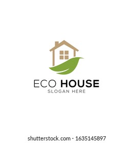Modern eco house logo template