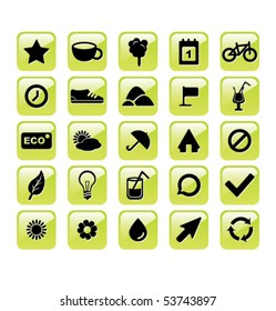 Modern eco icons set