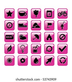 Modern eco icons set
