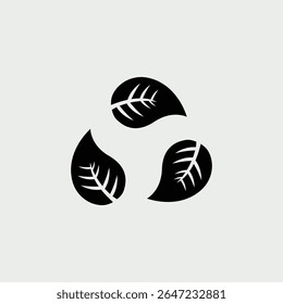 Modern Eco Leaf Icon Template Minimal Sustainable Design Symbol