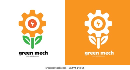 Logotipo da Folha Eco Moderna para Empresa de Energia Renovável