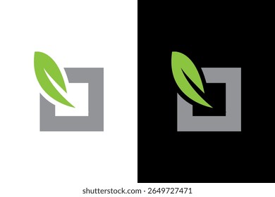 Logotipo ecológico moderno com folha verde