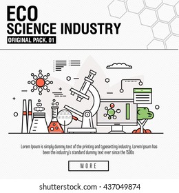 Modern eco science industry. Thin icons set bio technology. Natural organic factory set collection with global industry elements. Premium quality outline symbol. Stroke pictogram concept for design.