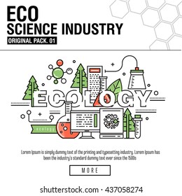 Modern eco science industry. Thin icons set bio technology. Natural organic factory set collection with global industry elements. Premium quality outline symbol. Stroke pictogram concept for design.